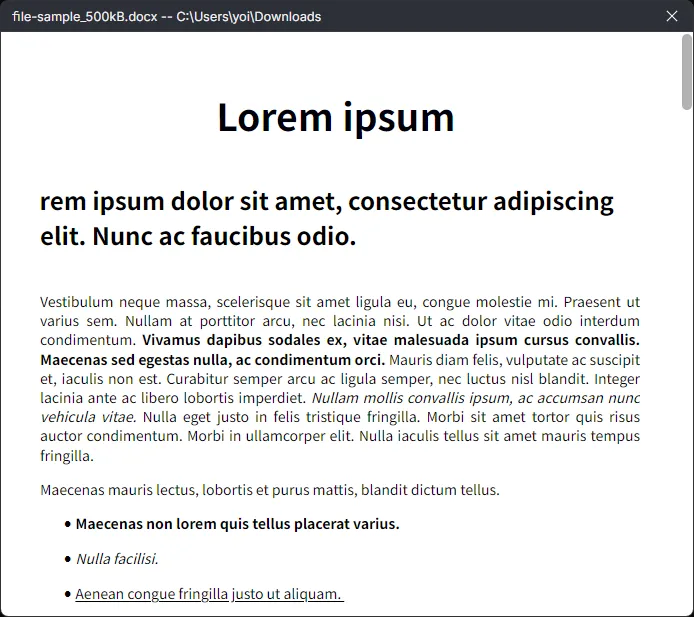 Jupyter and Docx Preview